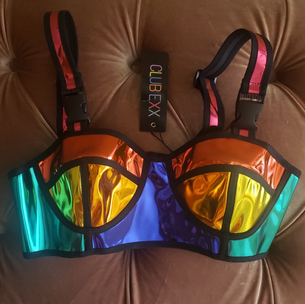 Metallic rainbow clubbing top